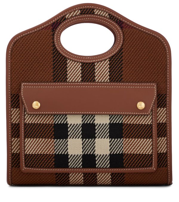 Pocket Mini checked tote