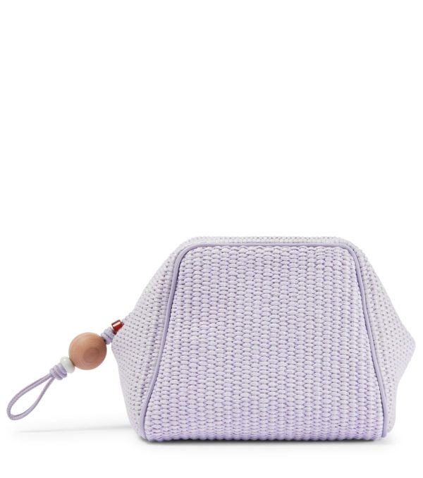 Puffy Pouch Small raffia-effect clutch