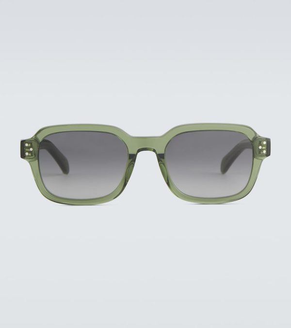 Rectangle-frame acetate sunglasses