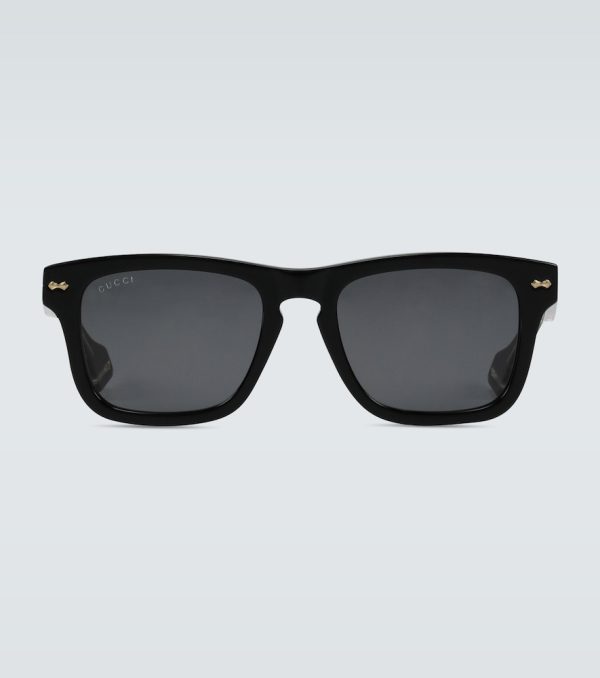 Rectangular-frame acetate sunglasses