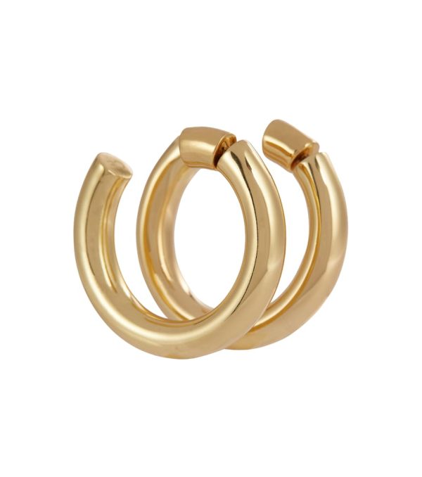 Reversed Hoop gold-plated earrings