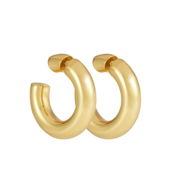 Reversed Hoop gold-plated earrings