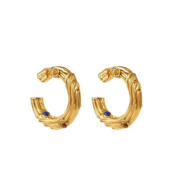 Reversed Hoop gold-plated earrings