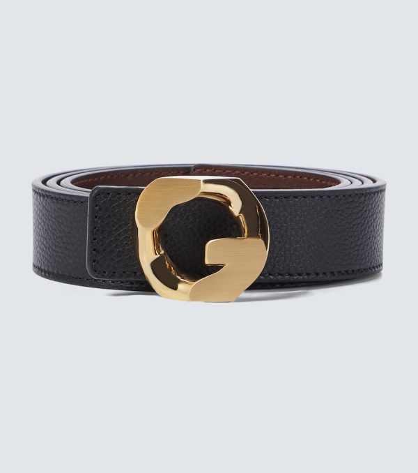 Reversible G Chain leather belt