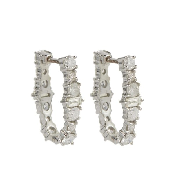 Rivulet 18kt white gold hoop earrings with diamonds