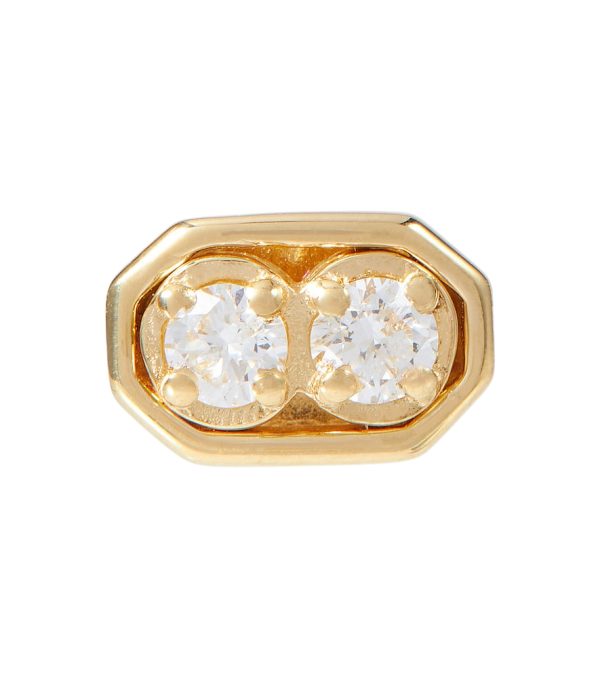 Roma 18kt gold single earring with diamonds