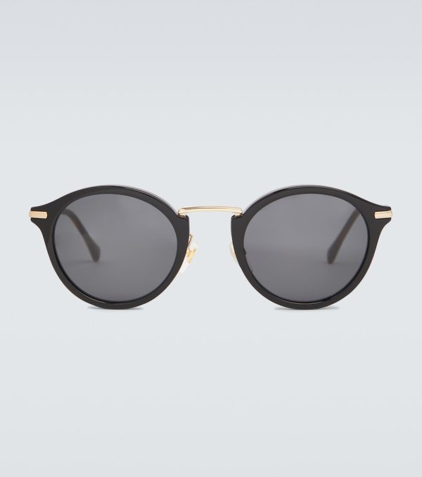 Round acetate and metal sunglasses