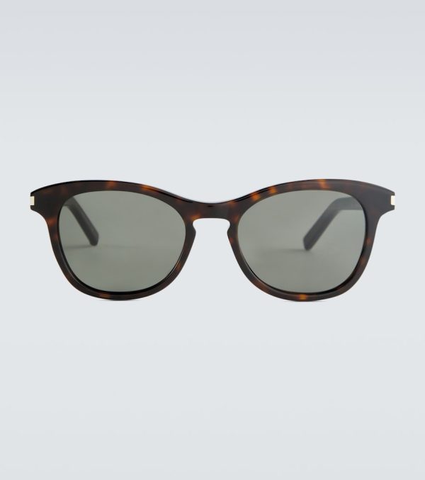 Round-frame acetate sunglasses