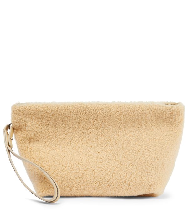 Shearling clutch