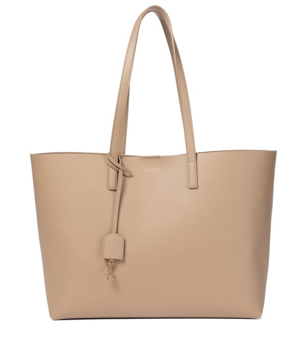 Shopping E/W leather tote