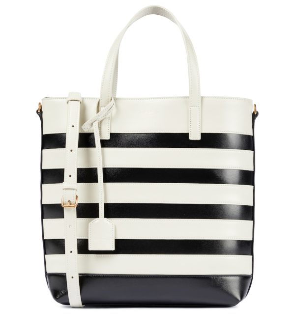 Shopping Toy striped leather tote