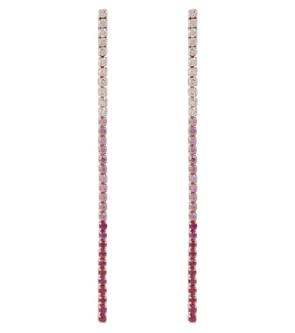 Single Thread Drop 18kt rose gold earrings with diamonds