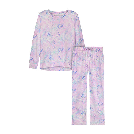 Sleep On It Big Girls 2-pc. Pant Pajama Set, Medium (10-12) , Pink