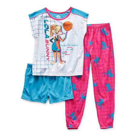 Space Jam Little & Big Girls 3-pc. Shorts Pajama Set, 4 , Blue
