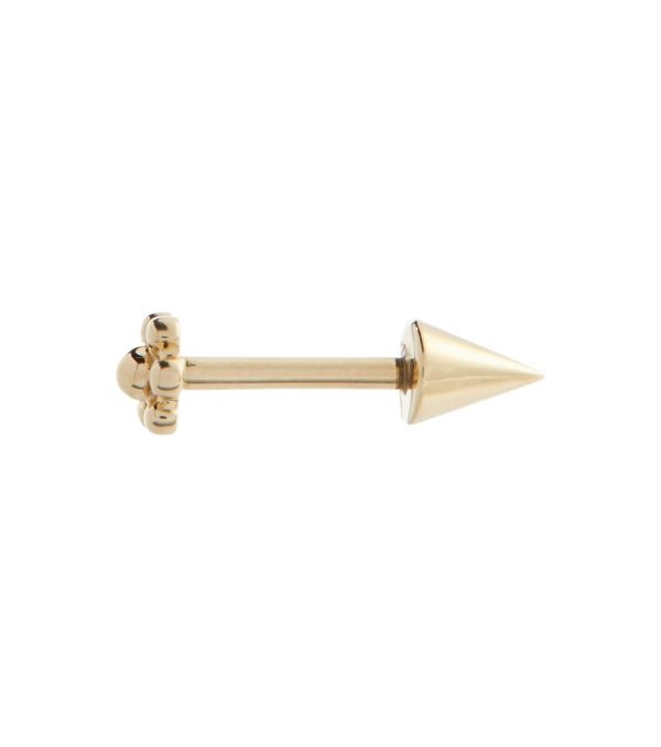 Spike Threaded Stud 14kt gold single earring