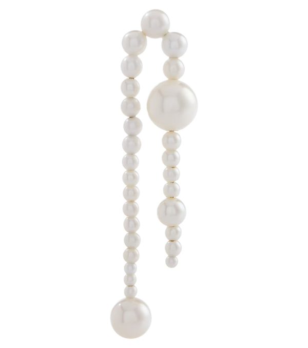 Splash Nuit 14kt yellow gold single earring with pearls