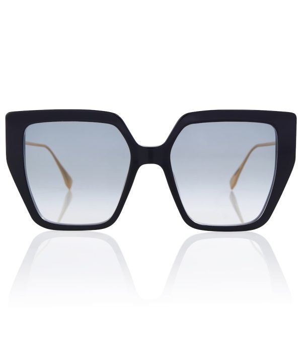 Square-frame Baguette acetate sunglasses