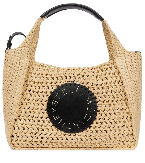 Stella Logo raffia-effect tote