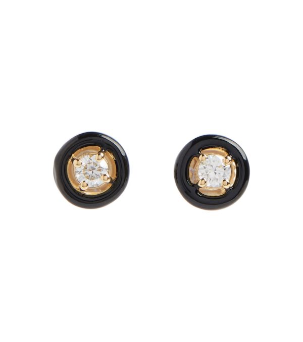 Sylvie 18kt gold stud earrings with diamonds