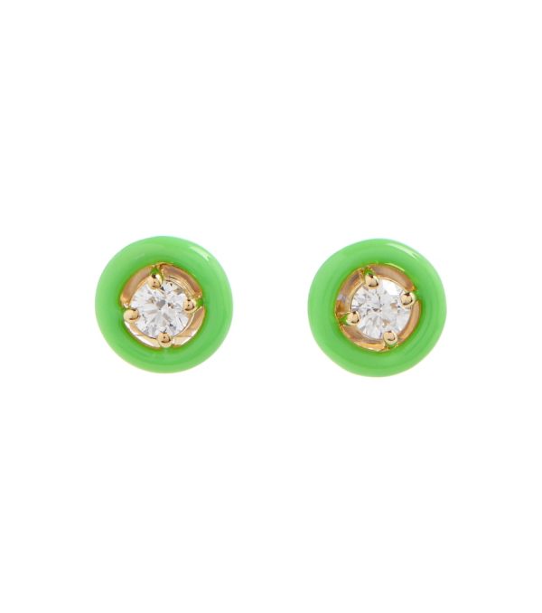 Sylvie 18kt gold stud earrings with diamonds