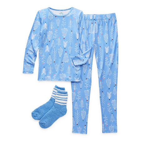 Thereabouts Little & Big Girls 2-pc. Pant Pajama Set, 14 , Blue