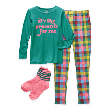 Thereabouts Little & Big Girls 2-pc. Pant Pajama Set, 14 , Green