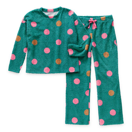 Thereabouts Little & Big Girls 2-pc. Pant Pajama Set, Large (14) , Green