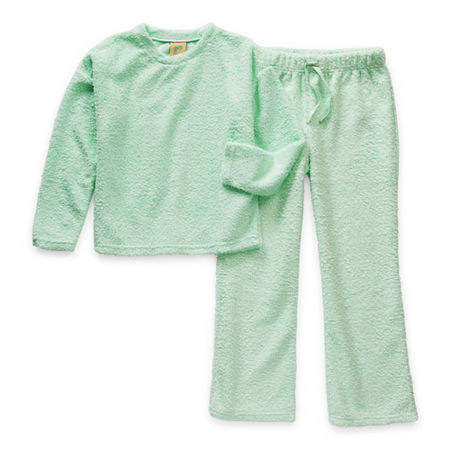 Thereabouts Little & Big Girls 2-pc. Pant Pajama Set, Large (14) , Green