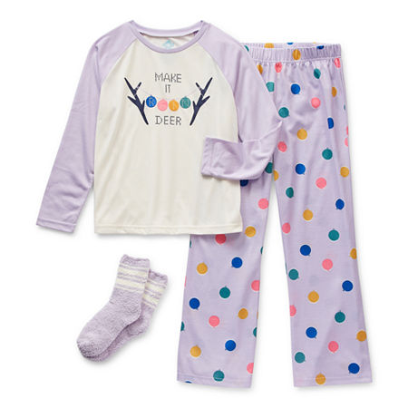 Thereabouts Little & Big Girls 2-pc. Pant Pajama Set, Large (14) , Purple