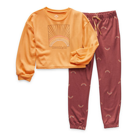 Thereabouts Little & Big Girls 2-pc. Pant Pajama Set, Large (14.5/16.5) Plus , Yellow