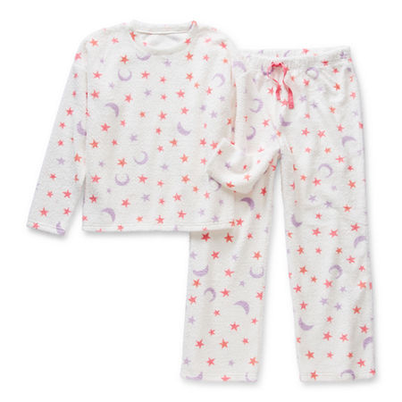 Thereabouts Little & Big Girls 2-pc. Pant Pajama Set, Small (7-8) , Beige