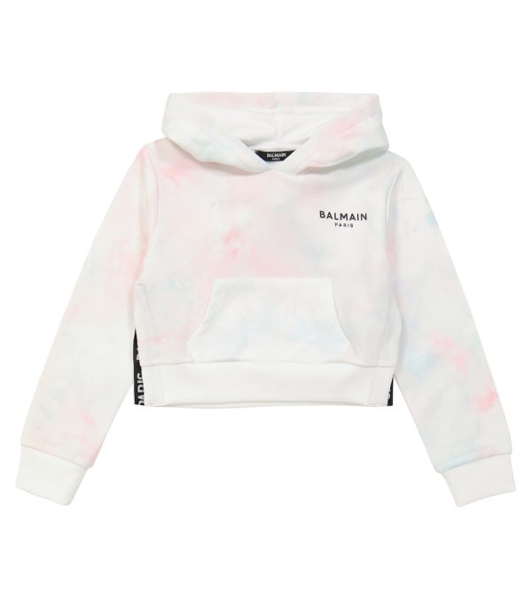 Tie-dye logo cotton hoodie