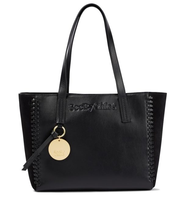 Tilda Small leather and suede tote