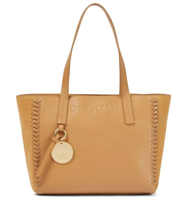 Tilda Small leather and suede tote