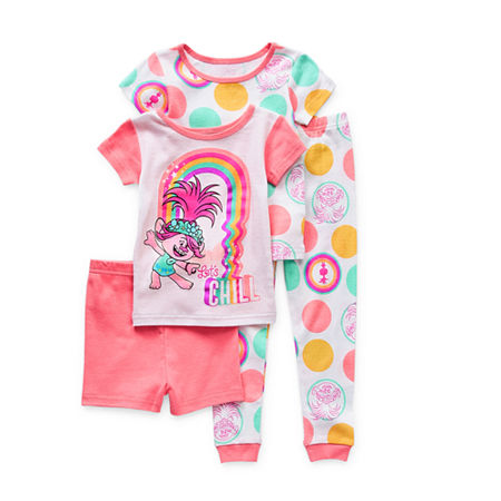 Toddler Girls 4-pc. Trolls Pajama Set, 2t , Pink