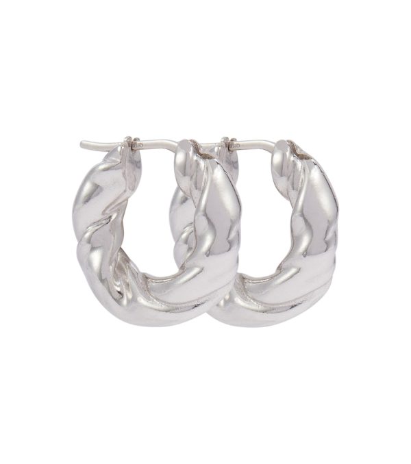 Twisted sterling silver hoop earrings