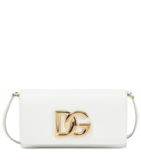 3.5 logo leather clutch