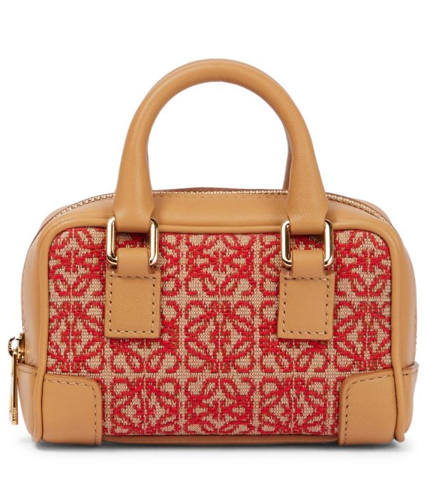 Amazona Nano jacquard and leather tote