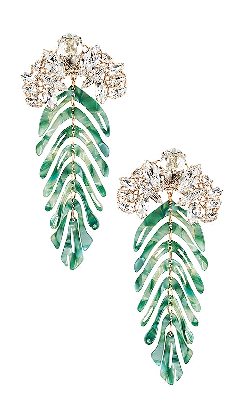 Anton Heunis Fun Crystal Pendant Earrings in Green.