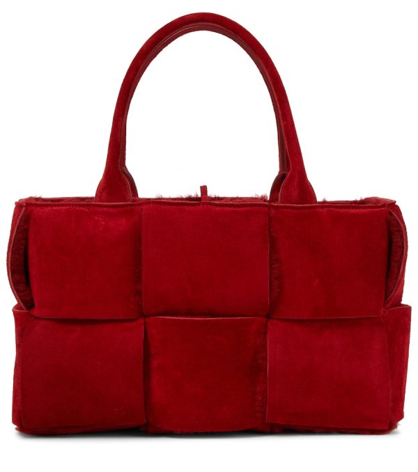Arco Small suede and shearling tote