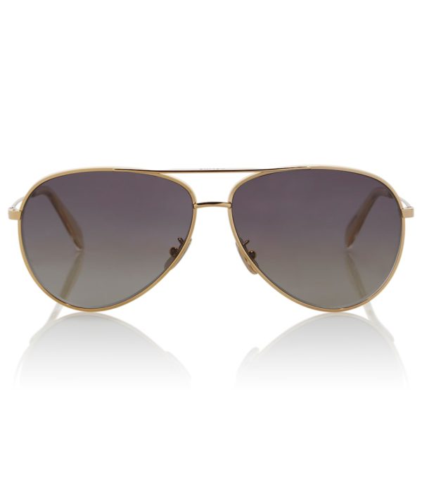 Aviator sunglasses with leather pouch