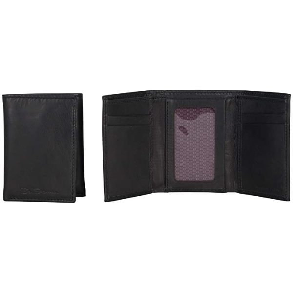 Ben Sherman Men's Manchester Slim Bifold Full-Grain Leather RFID Minimalist Gift Box Wallet