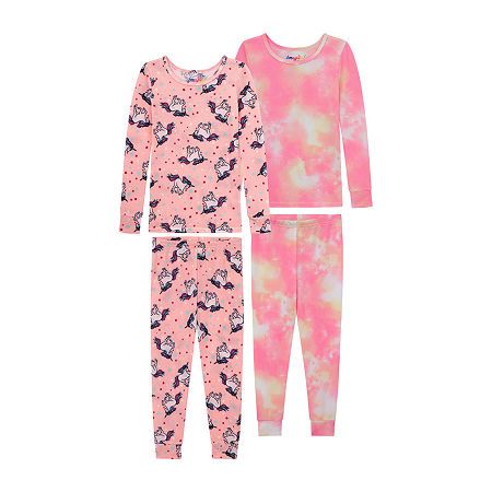 Btween Big Girls 4-pc. Pajama Set, 12 , Pink