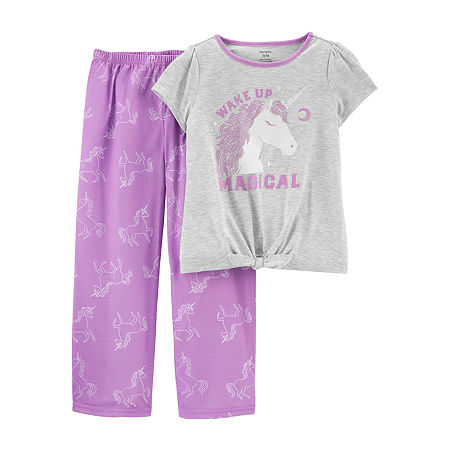 Carter's Little & Big Girls 2-pc. Pant Pajama Set, 4 , Purple