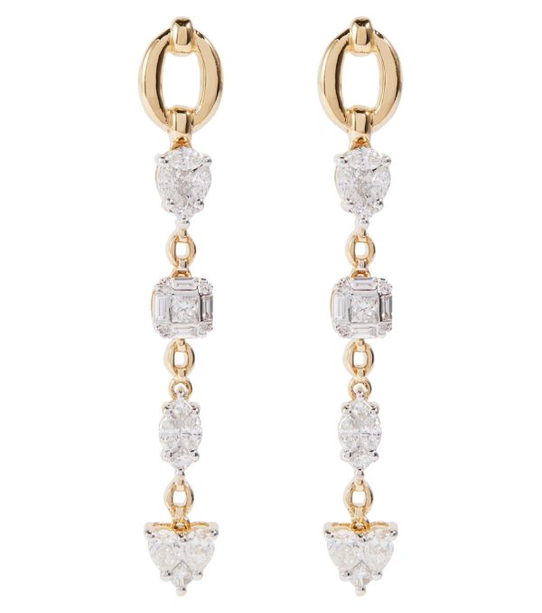 Catena Illusion 18kt gold earrings with diamonds