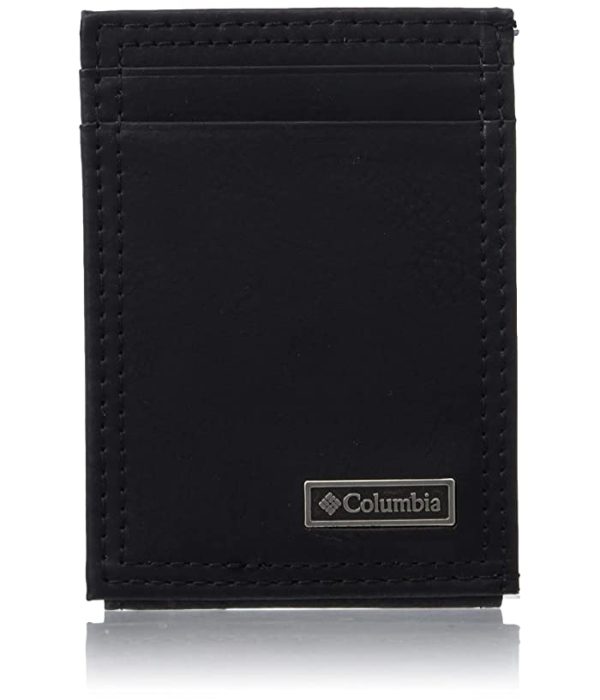 Columbia Men's Leather Front Pocket Wallet Card Holder for Travel