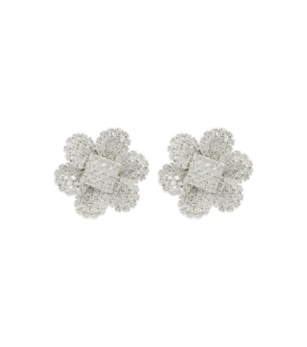 Crystal-embellished clip-on earrings