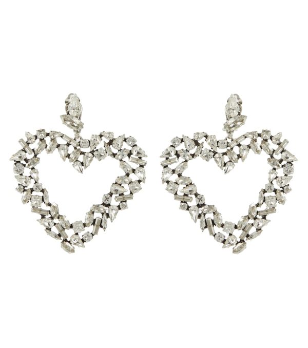 Crystal-embellished clip-on earrings