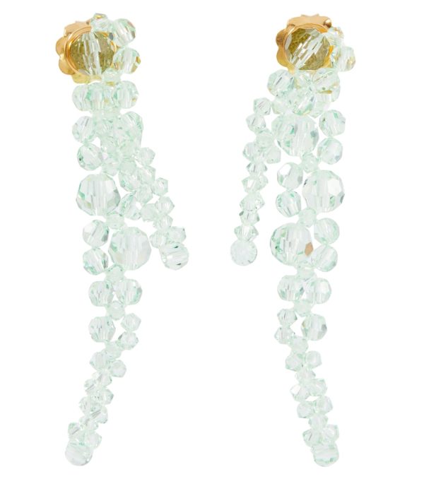 Crystal-embellished drop earrings