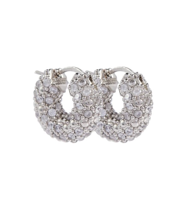 Crystal-embellished hoop earrings